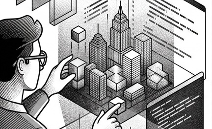 Abstract 3D web experience illustration