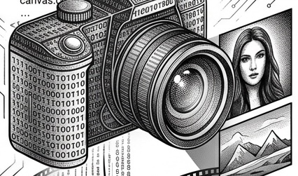 Photography and coding themed blog image